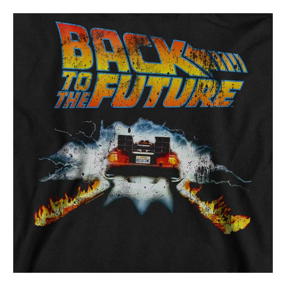 Black - Side - Back To The Future Unisex Adult Delorean Sweatshirt