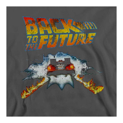 Charcoal - Side - Back To The Future Unisex Adult Delorean Sweatshirt