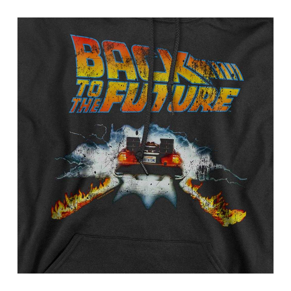 Black - Side - Back To The Future Unisex Adult Delorean Hoodie