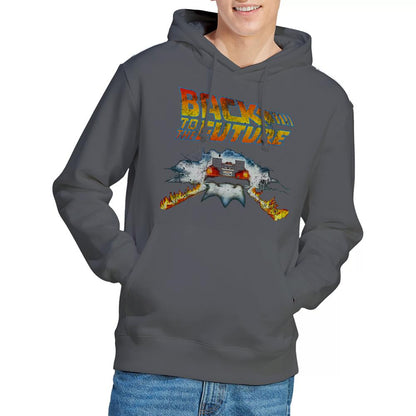 Charcoal - Lifestyle - Back To The Future Unisex Adult Delorean Hoodie