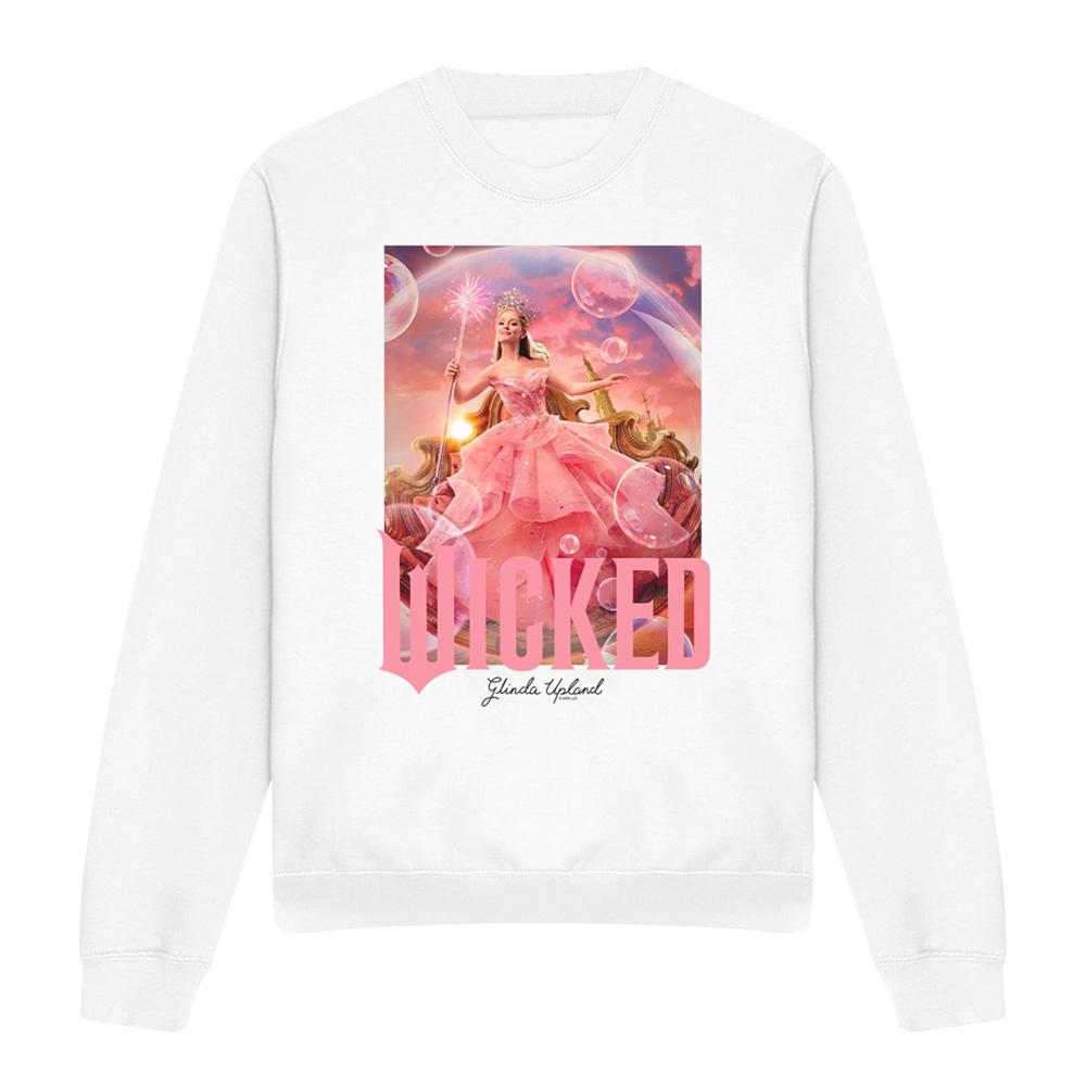 White - Front - Wicked Unisex Adult Glinda Bubble Long-Sleeved Sweatshirt