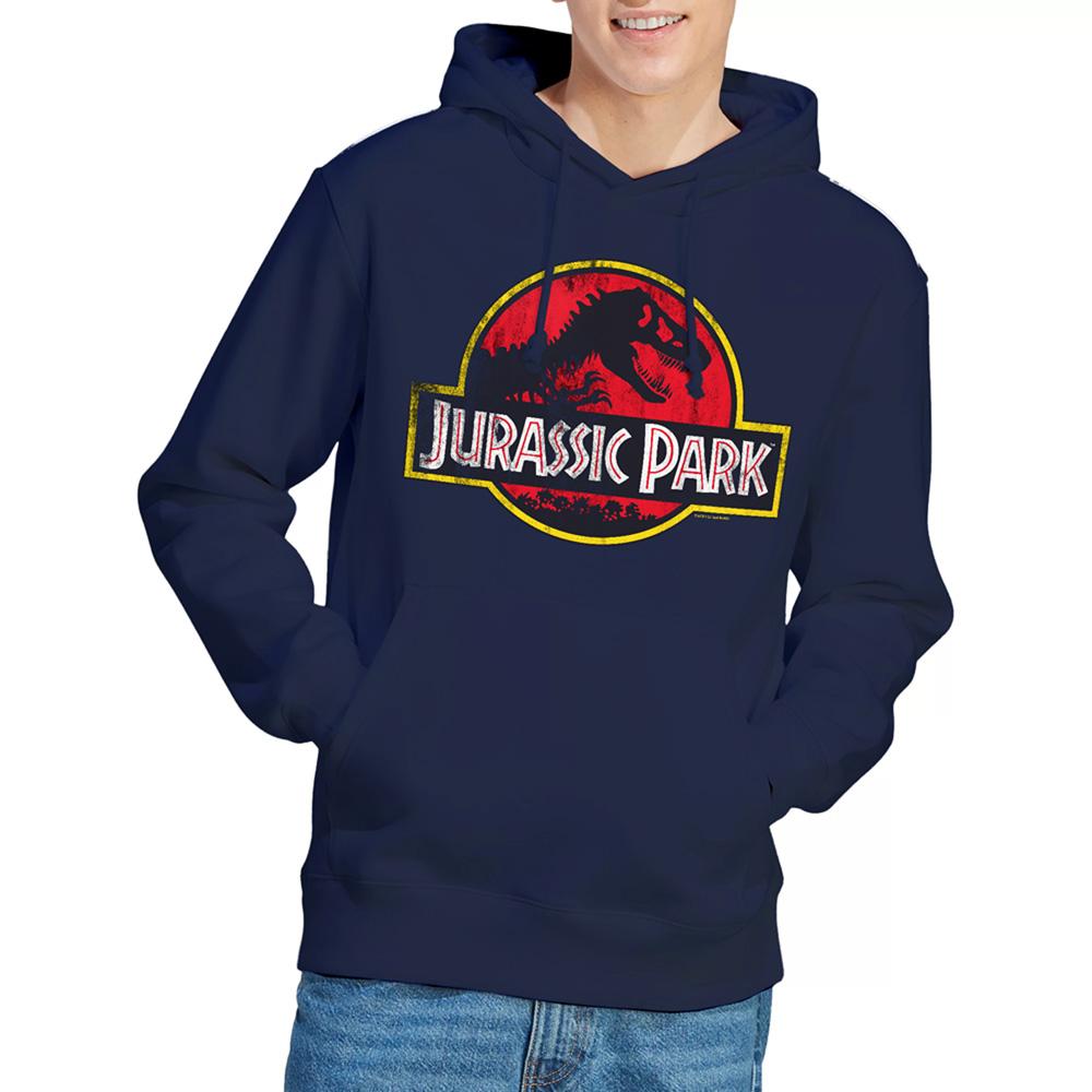 Navy - Lifestyle - Jurassic Park Unisex Adult Distressed Logo Hoodie