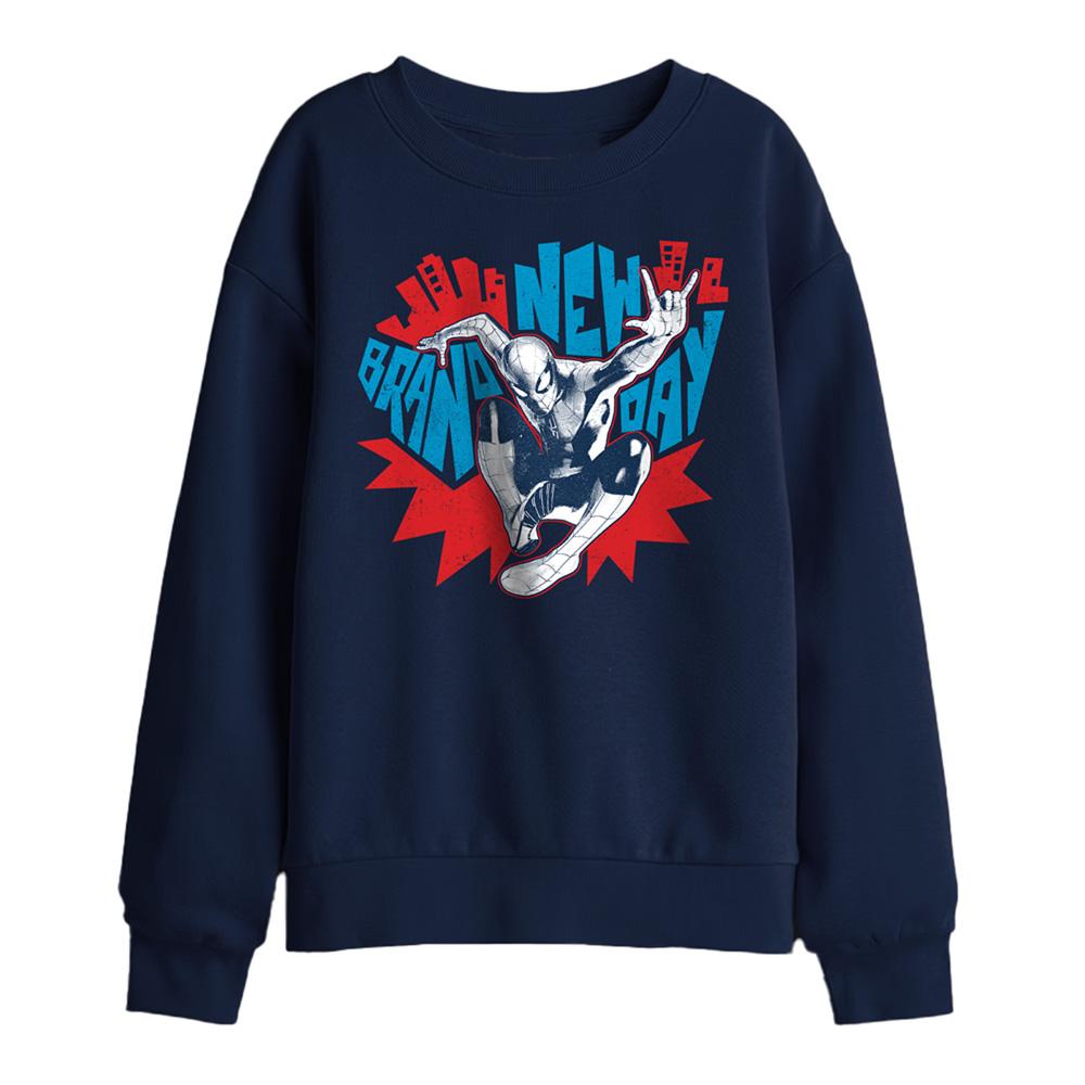 Navy - Front - Spider-Man: Brand New Day Childrens-Kids Street Hero Sweatshirt