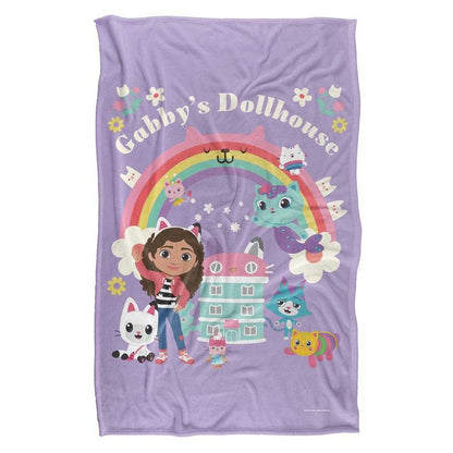 Rainbow - Front - Gabby´s Dollhouse Silky Blanket