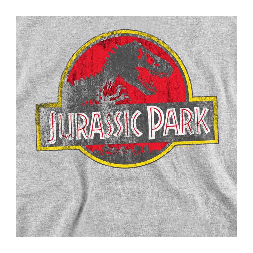 Athletic Heather - Side - Jurassic Park Unisex Adult Distressed Logo Sweatshirt