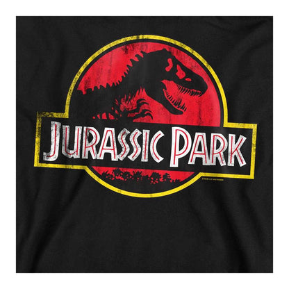 Black - Side - Jurassic Park Unisex Adult Distressed Logo Sweatshirt