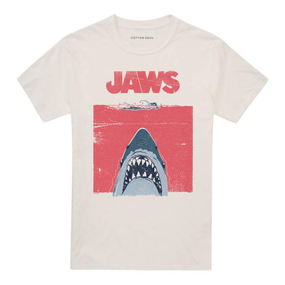 Natural - Front - Jaws Unisex Adult Poster 50th T-Shirt