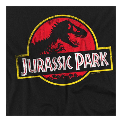 Black - Back - Jurassic Park Unisex Adult Distressed Logo Long-Sleeved T-Shirt