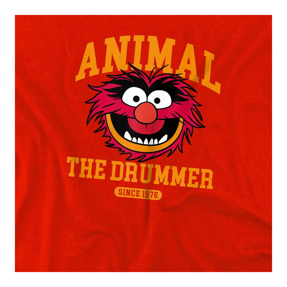 Red - Side - The Muppets Childrens-Kids The Drummer Animal Collegic Ringspun Cotton T-Shirt