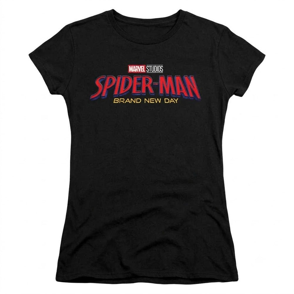 Black - Front - Spider-Man: Brand New Day Womens-Ladies Logo Fitted T-Shirt