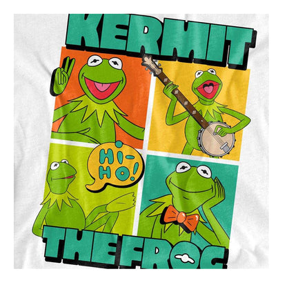 White - Side - The Muppets Childrens-Kids Kermit Character Boxes T-Shirt