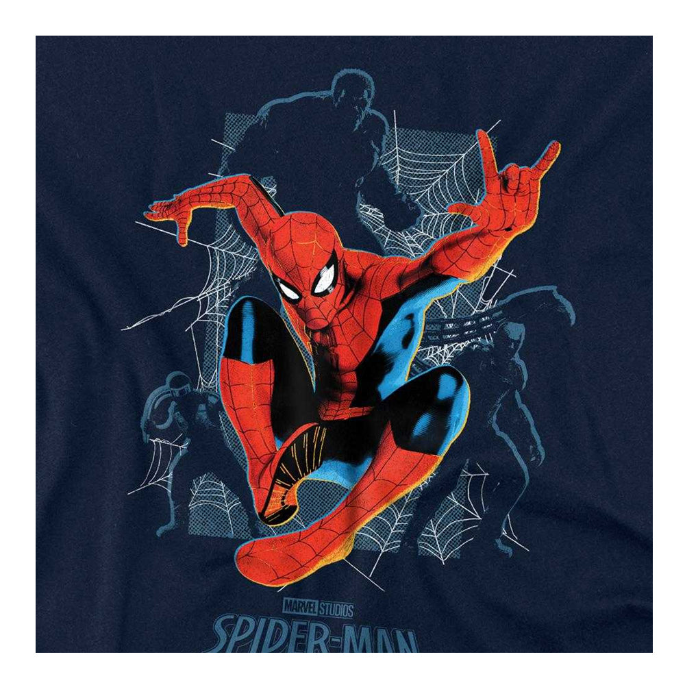 Navy - Side - Spider-Man: Brand New Day Womens-Ladies Hero And Villains Fitted T-Shirt