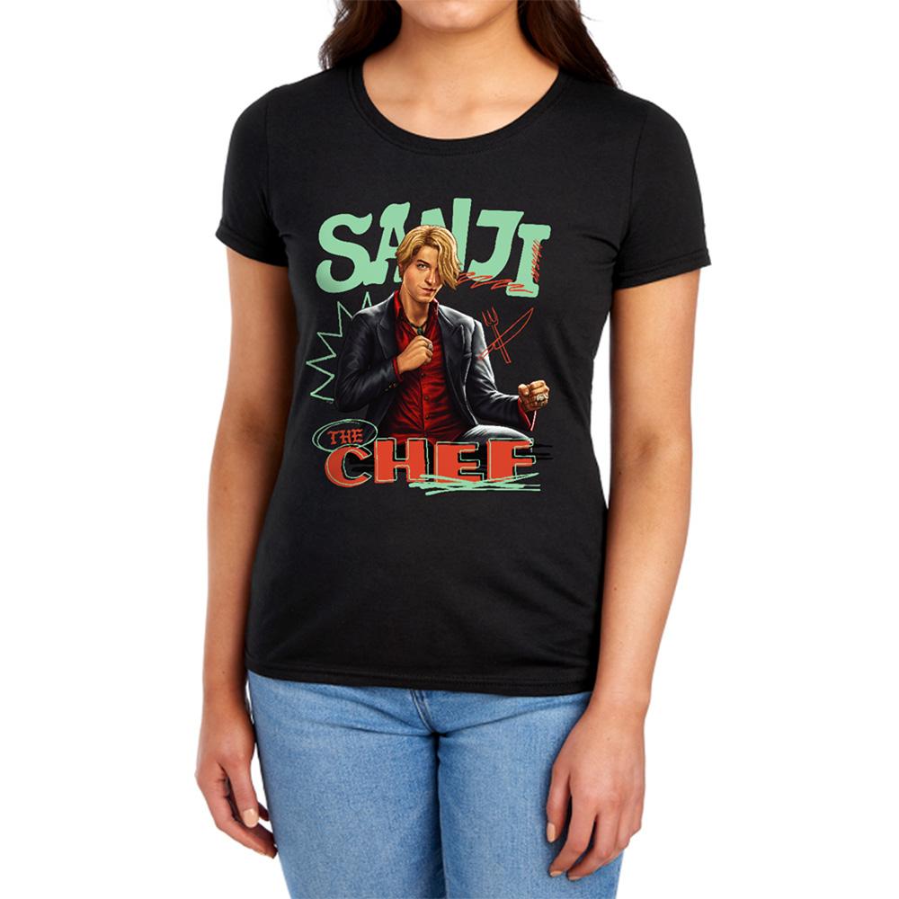 Black - Lifestyle - One Piece Womens-Ladies The Chef Sanji Ringspun Cotton Fitted T-Shirt
