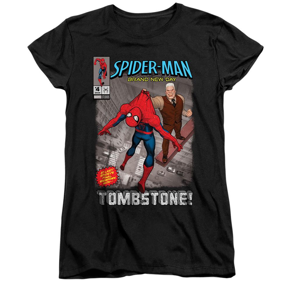 Black - Front - Spider-Man: Brand New Day Womens-Ladies Tombstone Fitted T-Shirt