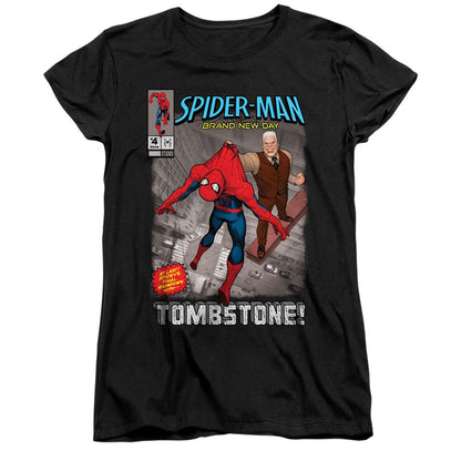 Black - Front - Spider-Man: Brand New Day Womens-Ladies Tombstone Fitted T-Shirt