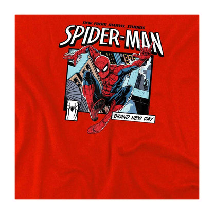 Red - Side - Spider-Man: Brand New Day Childrens-Kids Jumping Comic T-Shirt