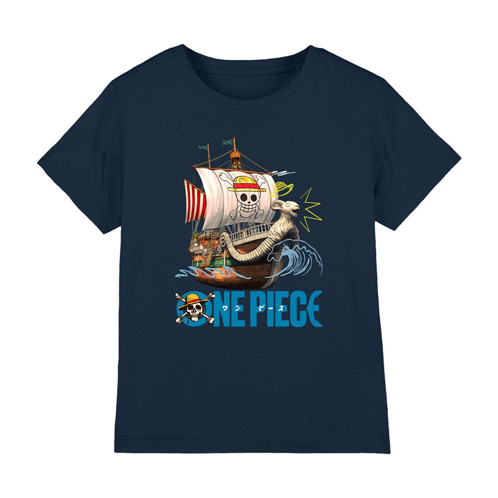 Navy - Front - One Piece Childrens-Kids Going Merry Doodles T-Shirt