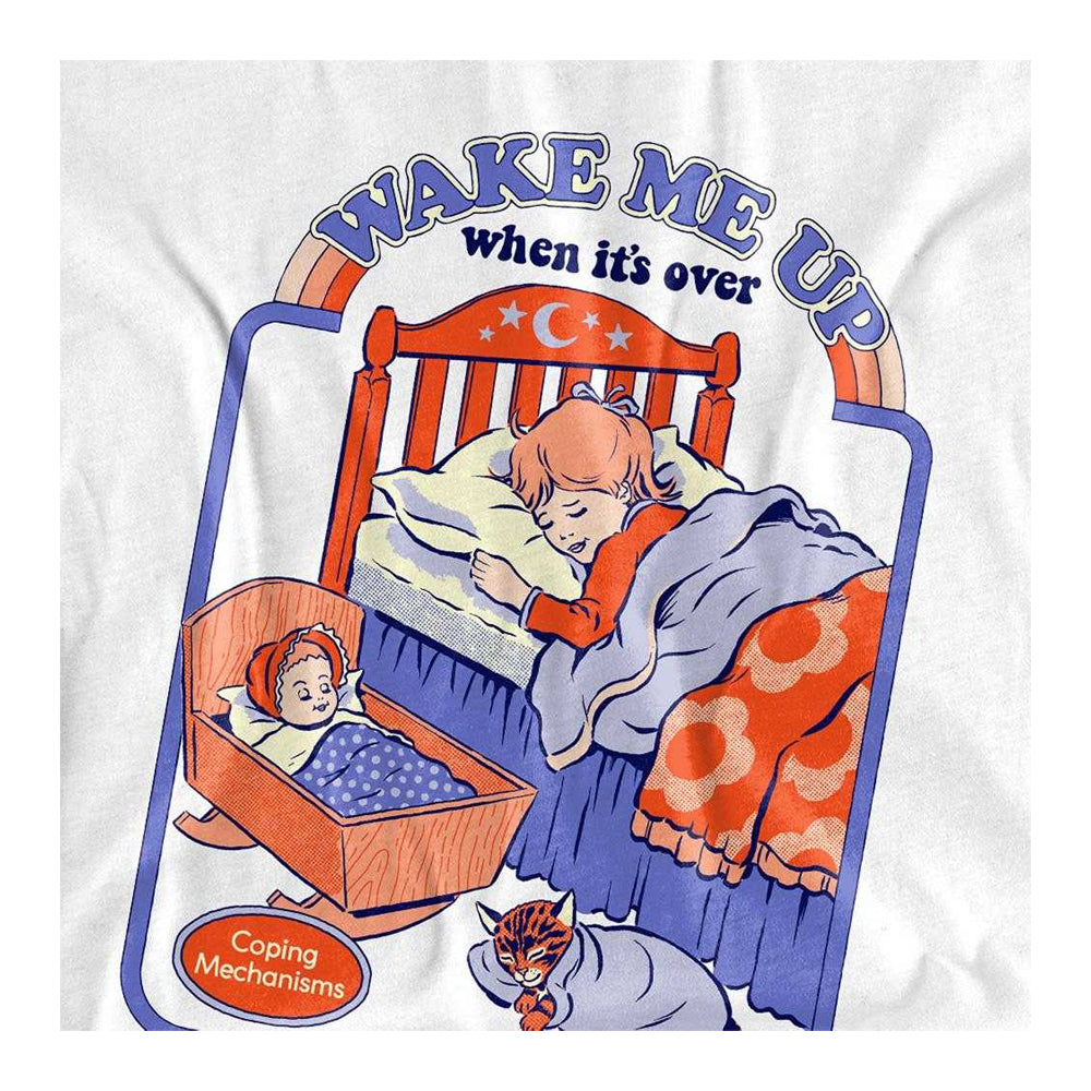 White - Side - Steven Rhodes Womens-Ladies Wake Me Up Ringspun Cotton T-Shirt