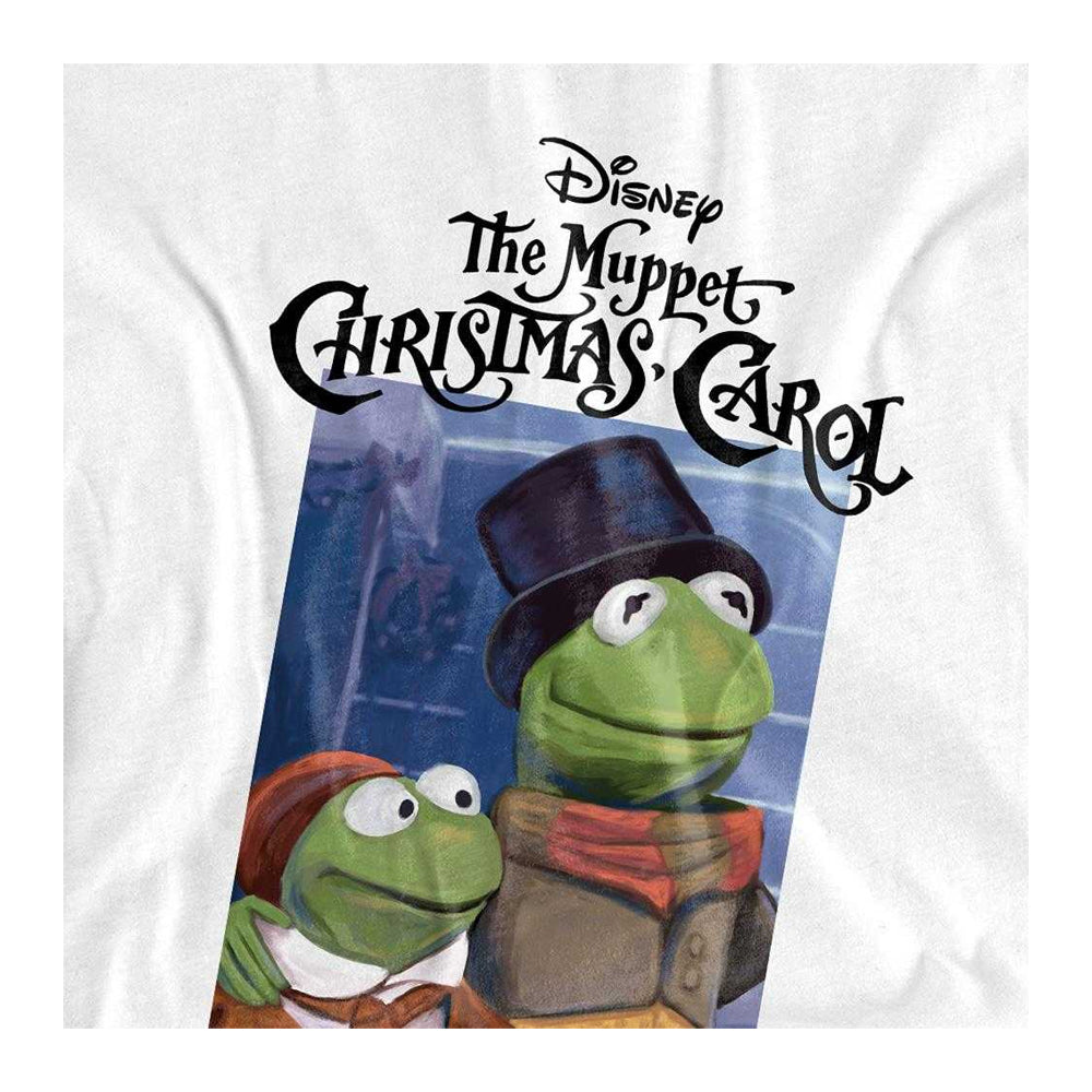 White - Side - The Muppets Christmas Carol Womens-Ladies Kermit Fitted Short-Sleeved T-Shirt