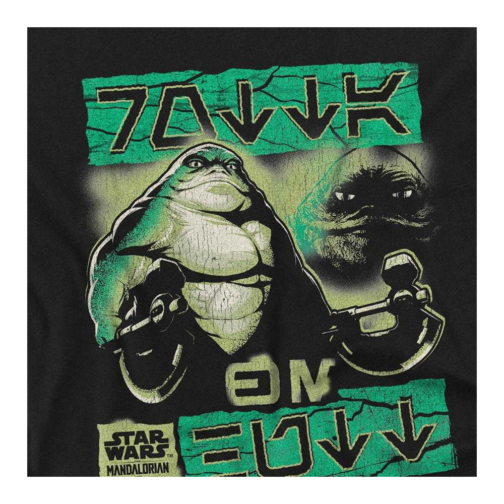 Black - Side - Star Wars Mandalorian Womens-Ladies Rotta The Hutt Fitted T-Shirt