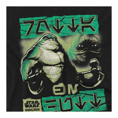 Black - Side - Star Wars Mandalorian Womens-Ladies Rotta The Hutt Fitted T-Shirt