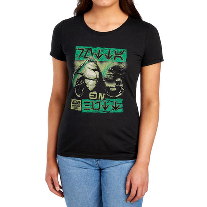 Black - Lifestyle - Star Wars Mandalorian Womens-Ladies Rotta The Hutt Fitted T-Shirt