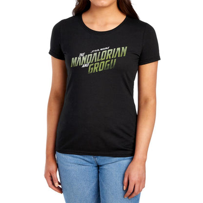 Black - Lifestyle - Star Wars Mandalorian Womens-Ladies Grogu Wave Ringspun Cotton T-Shirt