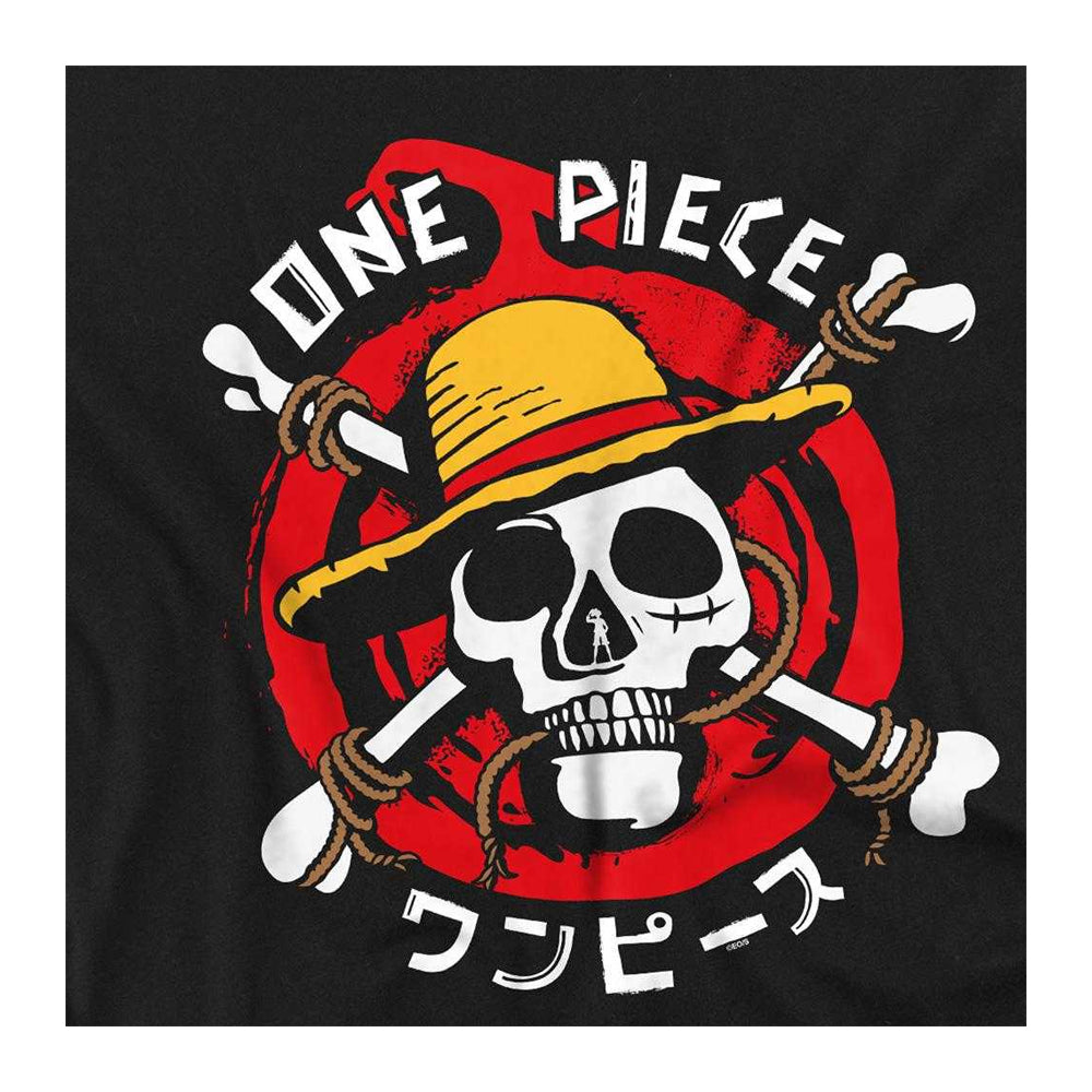 Black - Side - One Piece Womens-Ladies Devil Fruits Skull Ringspun Cotton Fitted T-Shirt