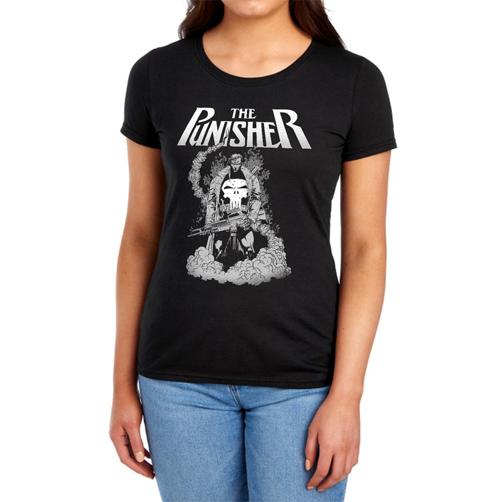 Black - Lifestyle - The Punisher Womens-Ladies Ready To Fight Ringspun Cotton Fitted T-Shirt