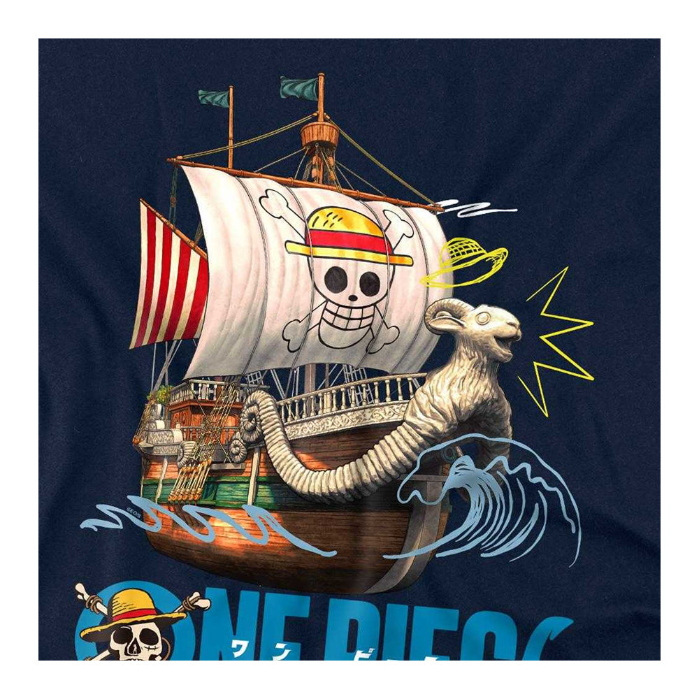 Navy - Side - One Piece Womens-Ladies Going Merry Ringspun Cotton Fitted T-Shirt