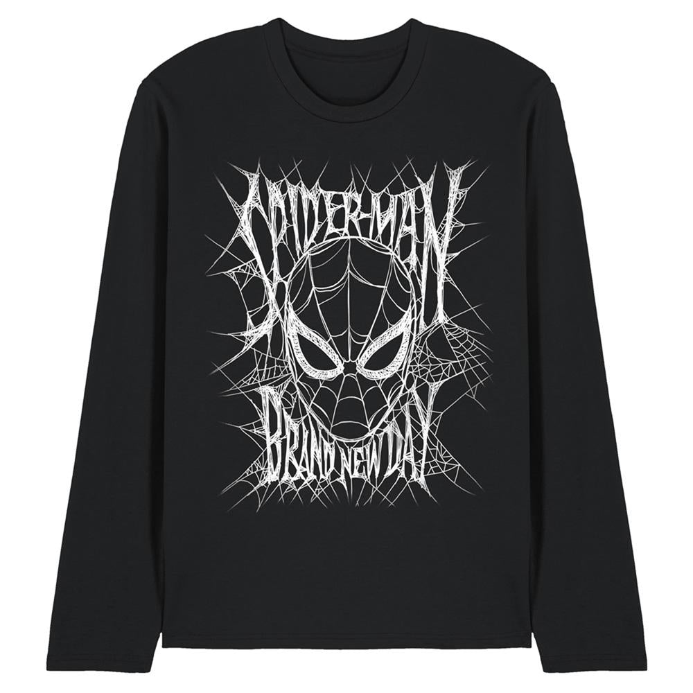 Black - Front - Spider-Man: Brand New Day Unisex Adult Mask Ringspun Cotton Long-Sleeved T-Shirt