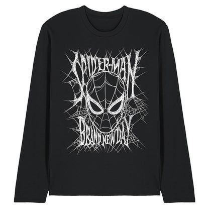 Black - Front - Spider-Man: Brand New Day Unisex Adult Mask Ringspun Cotton Long-Sleeved T-Shirt