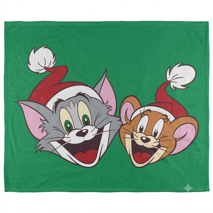 Multicoloured - Front - Tom and Jerry Santa Hat Blanket