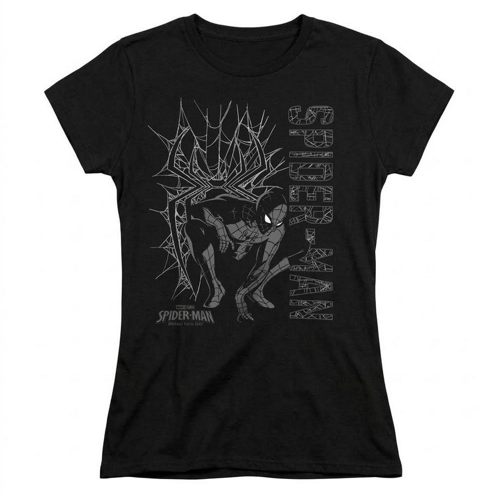 Black - Front - Spider-Man: Brand New Day Womens-Ladies Web Hero Fitted T-Shirt