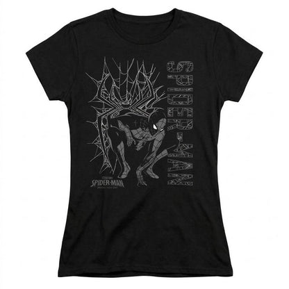 Black - Front - Spider-Man: Brand New Day Womens-Ladies Web Hero Fitted T-Shirt