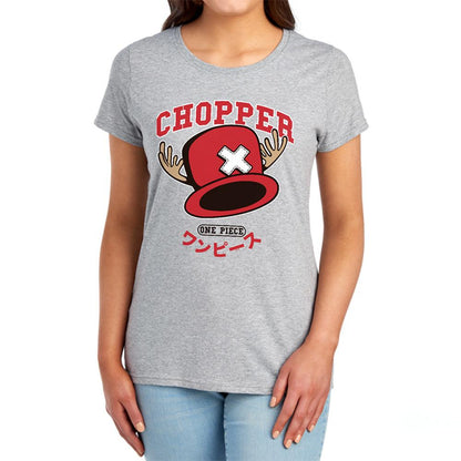 Athletic Heather - Lifestyle - One Piece Womens-Ladies Tony Tony Chopper Collegic Fitted T-Shirt