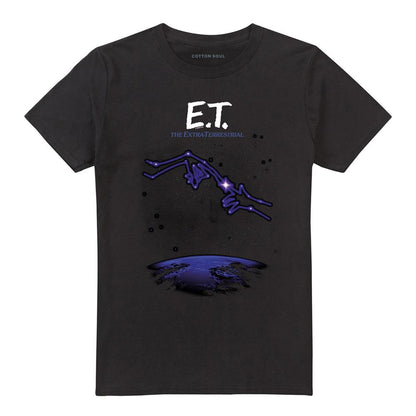 Black - Front - E.T Unisex Adult Constellation Ringspun Cotton T-Shirt