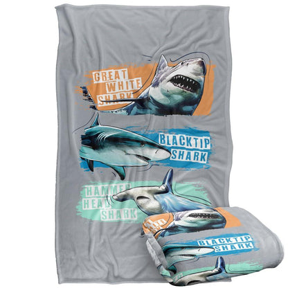 Multicoloured - Side - Shark Week Silky Blanket