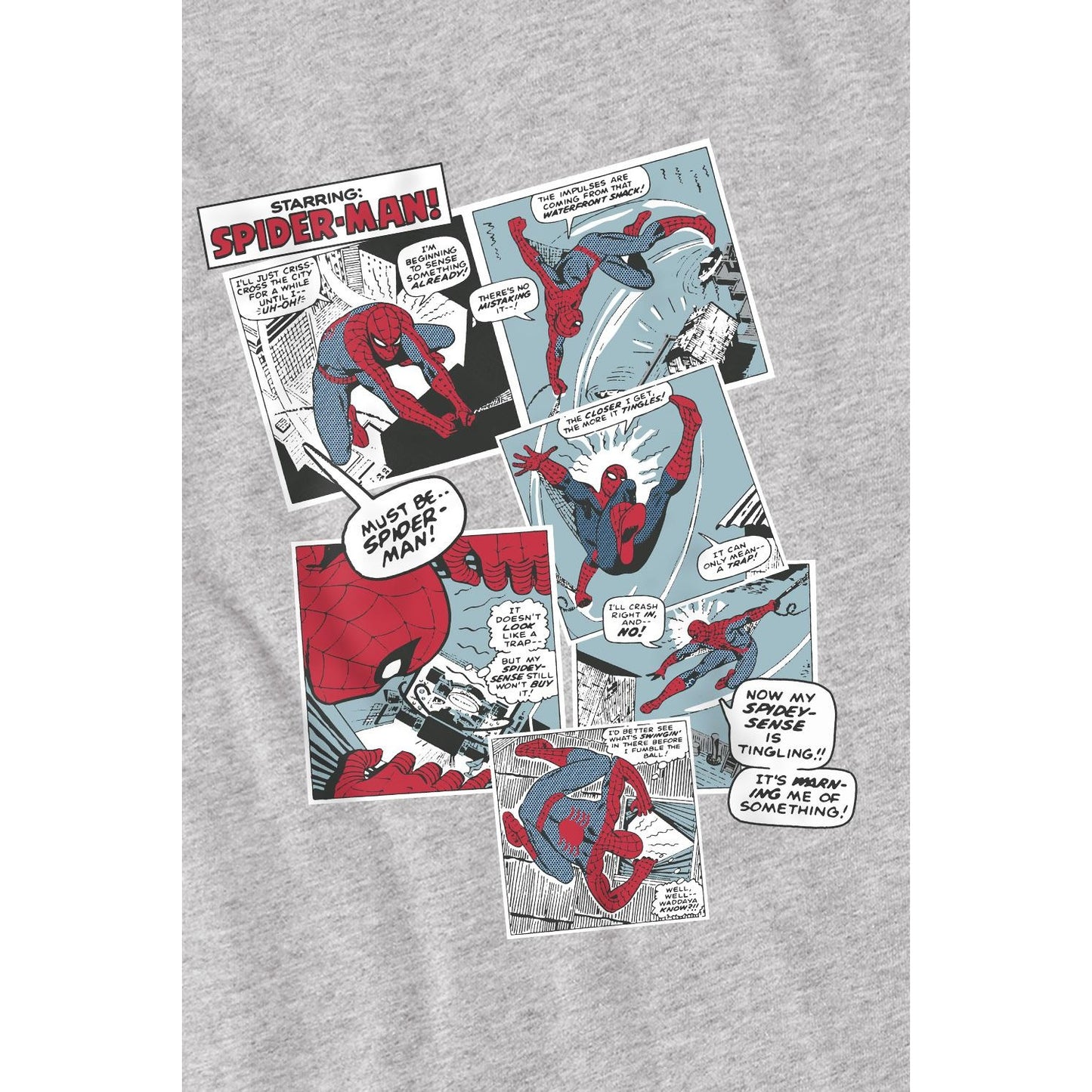 Sport Heather - Lifestyle - Spider-Man Childrens-Kids Panel Collage T-Shirt