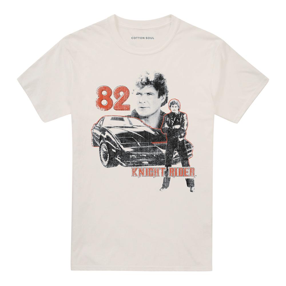 Natural - Front - Knight Rider Unisex Adult ´82 Ringspun Cotton T-Shirt