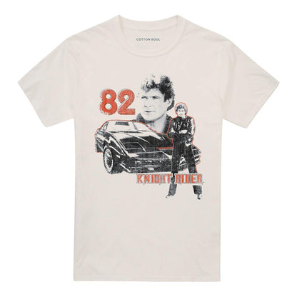 Natural - Front - Knight Rider Unisex Adult ´82 Ringspun Cotton T-Shirt