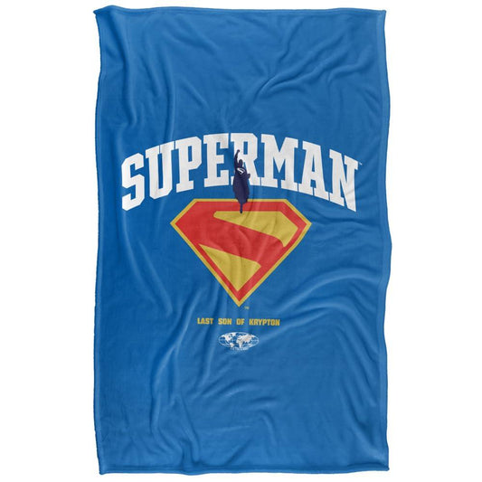 Multicoloured - Front - Superman Unisex Adult Last Son Of Krypton Collegiate Logo Throw