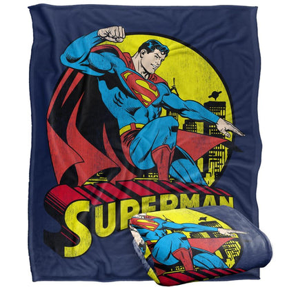 Multicoloured - Side - Superman Metropolis Fleece Superman Throw