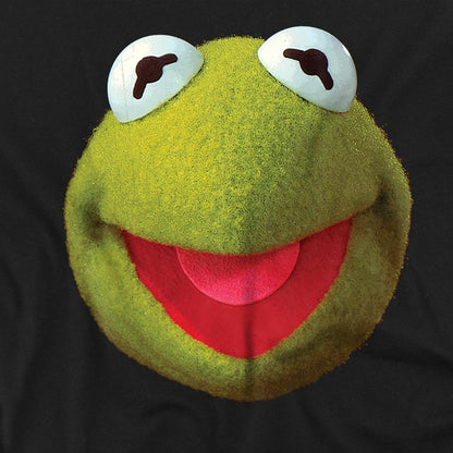 Black - Side - The Muppets Unisex Adult Kermit Face Long-Sleeved T-Shirt