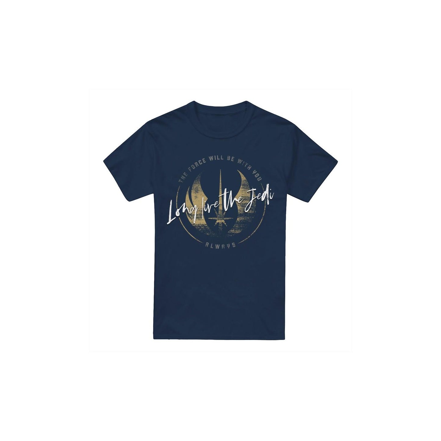 Navy - Front - Star Wars Mens Long Live The Jedi Obi Wan Kenobi T-Shirt