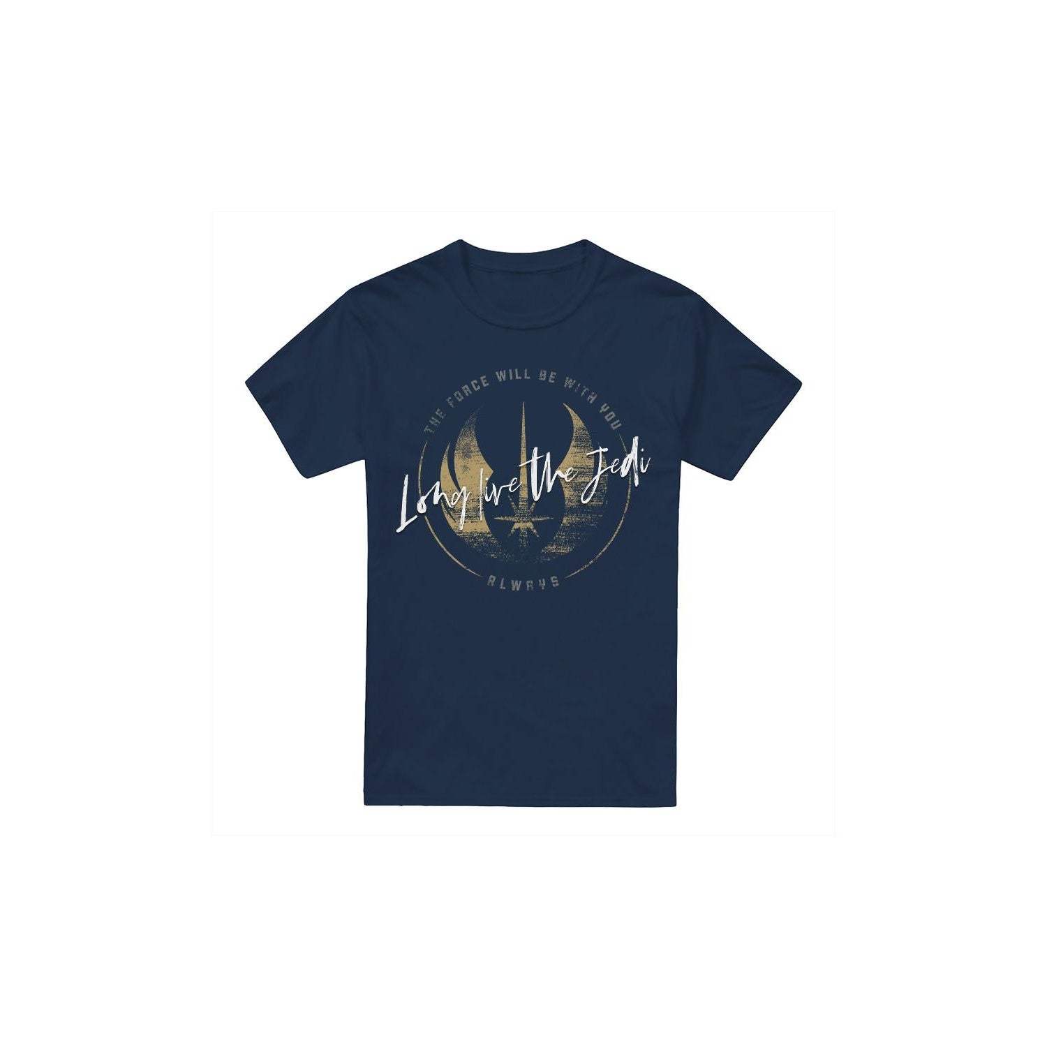 Navy - Front - Star Wars Mens Long Live The Jedi Obi Wan Kenobi T-Shirt
