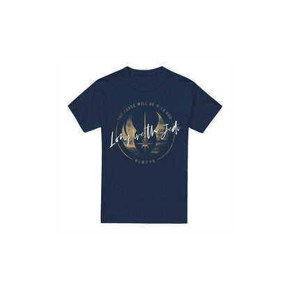 Navy - Front - Star Wars Mens Long Live The Jedi Obi Wan Kenobi T-Shirt