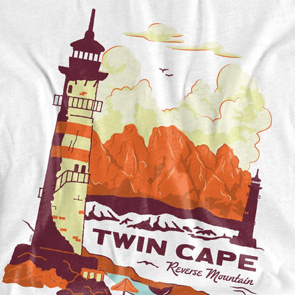 White - Side - One Piece Unisex Adult Twin Cape Reverse Mountain Poster Long-Sleeved T-Shirt