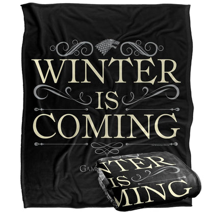 Multicoloured - Side - Game of Thrones Winter Is Coming Silky Scroll Blanket