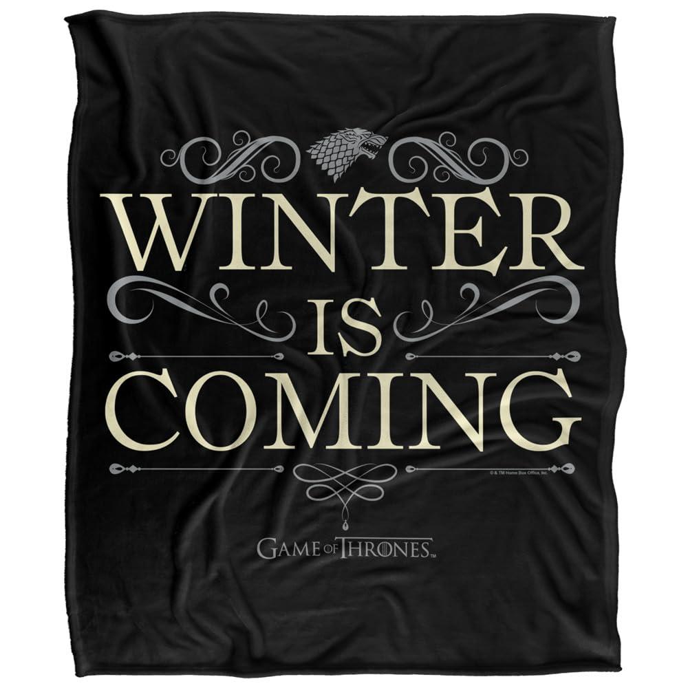 Multicoloured - Front - Game of Thrones Winter Is Coming Silky Scroll Blanket